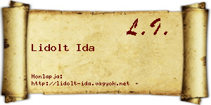 Lidolt Ida névjegykártya
